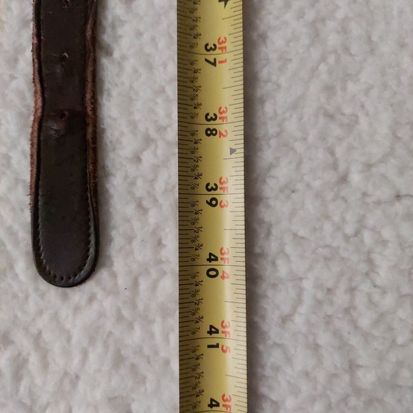 Lacoste 2115 Brown Leather Belt with Fabric 36/90 - Picture 6 of 6